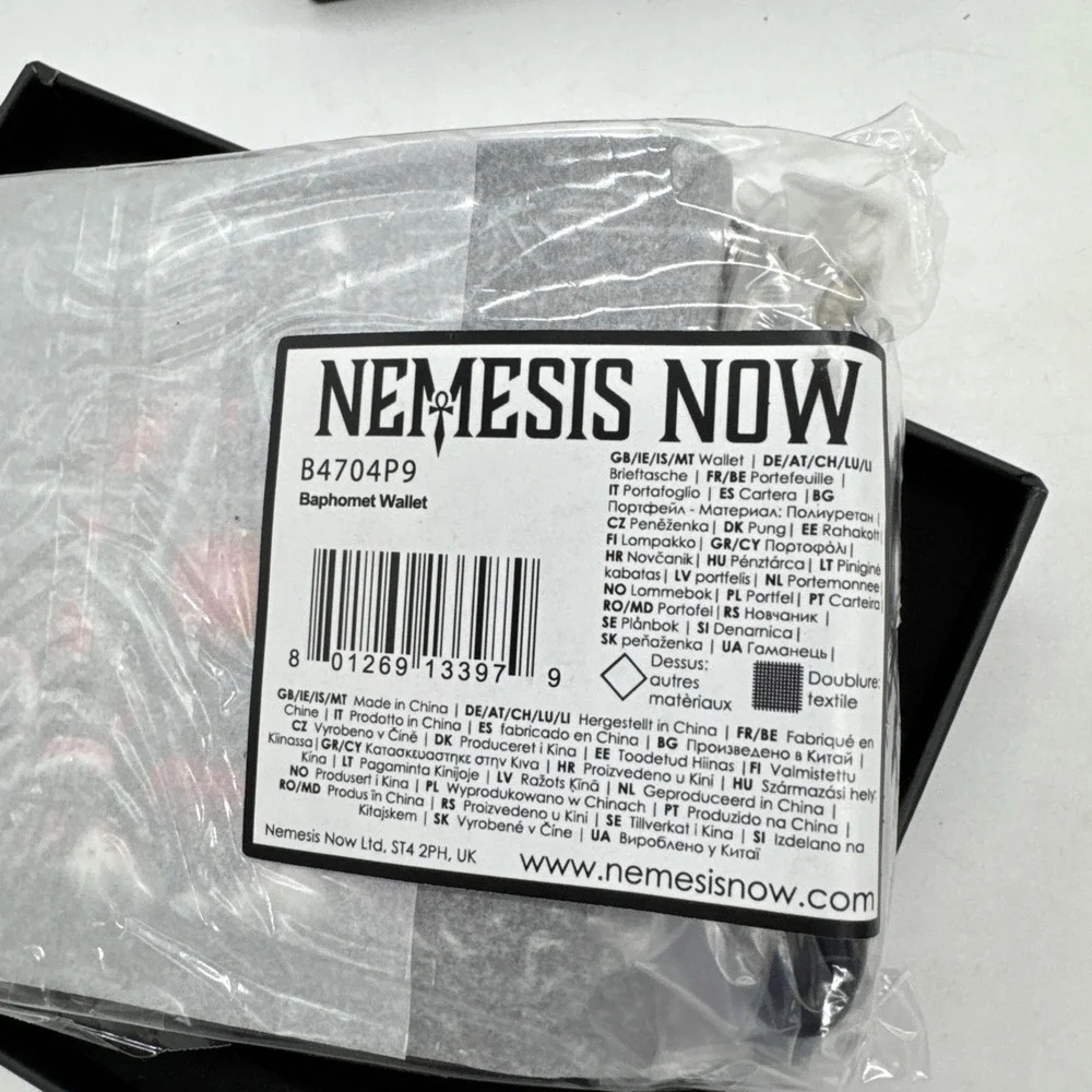 Nemesis Now Baphomet Wallet, Black, One Size New With Box